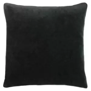 Image of Furn Solo Velvet Square Cushion Cover (One Size) (Black)