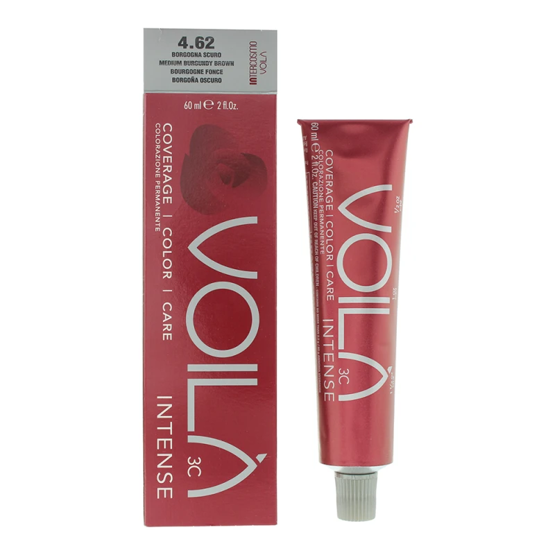 Image of Intercosmo Voila 3c Intense 4.62 Medium Burgundy Brown Hair Colour 60ml