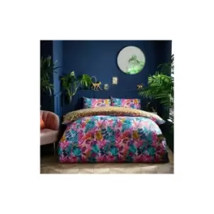 Image of Furn Psychedelic Jungle Tropical Duvet Cover Set (Double) (Pink) - Pink
