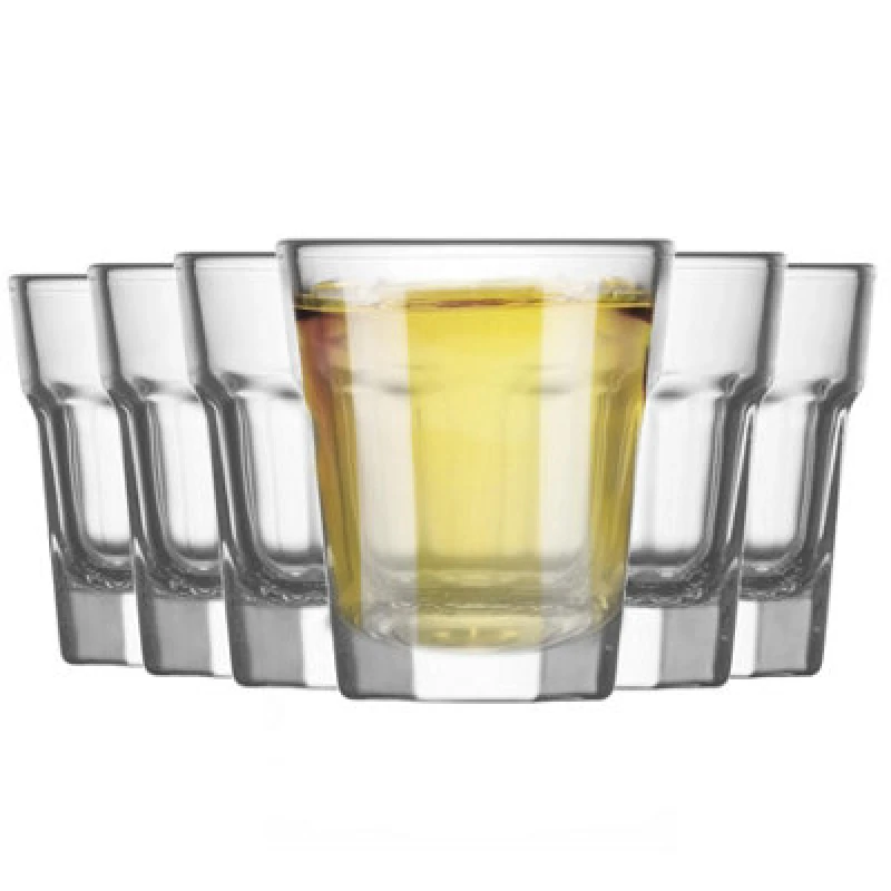 Image of LAV Aras Shot Glasses - 45ml - Clear - Pack of 6 Clear unisex