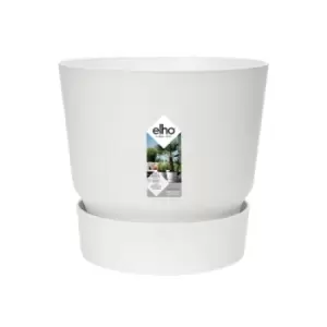 Image of Elho Greenville 30cm Round Plastic Ourdoor Plant Pot - White
