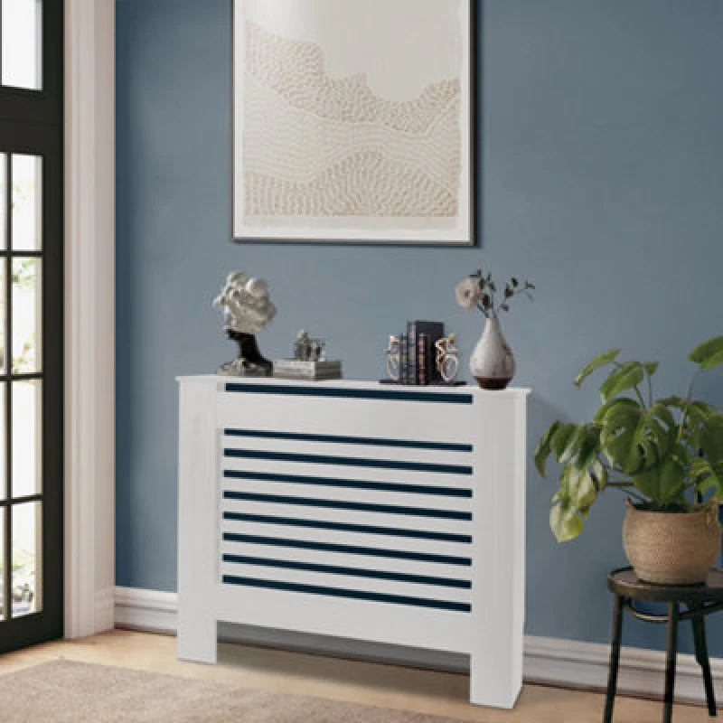 Image of Groundlevel White Wooden Radiator Cover - 111Cm X 82Cm X 19Cm