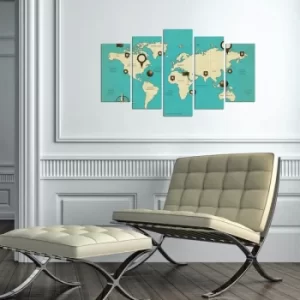 Image of 5MAPMDF-05 Multicolor Decorative MDF Painting (5 Pieces)