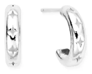 Image of ChloBo SEH3322 Cut Out North Star Huggie Hoops Sterling Jewellery