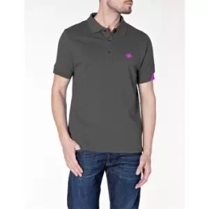 Image of Replay Replay Embroidered Logo Polo Shirt Mens - Grey