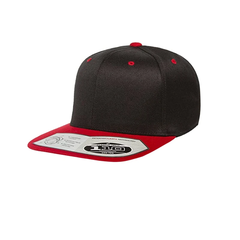 Image of Yupoong Mens Flexfit 110 Plain Fitted Snapback Cap in True Black True Black Male One Size