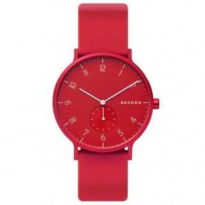 Image of Skagen Aaren Kulor Red Silicone Strap Watch