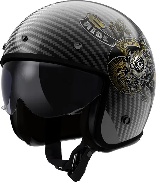 Image of LS2 OF601 Bob II Carbon Custom 06 Jet Helmet Size S