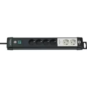 Image of Brennenstuhl 1951160600 Power strip (+ switch) 6x Black, Grey PG connector