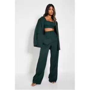 Image of I Saw It First Woven Wide Leg Tailored Trousers - Green