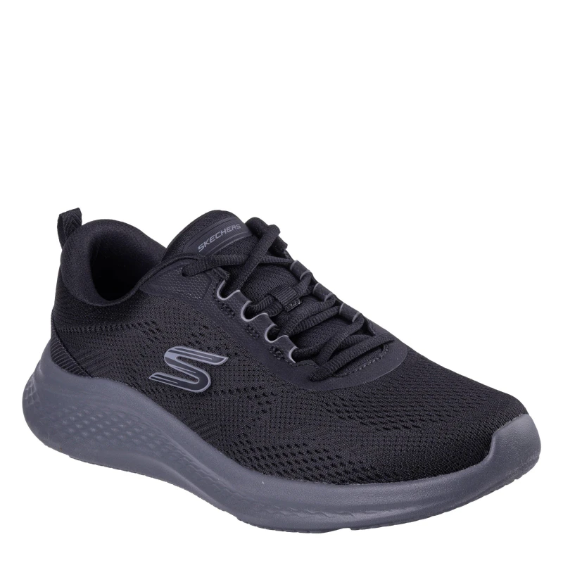 Image of Skechers Engineered Mesh Lace Up Low-Top Trainers Mens Black/Charcoal male 7 (41)