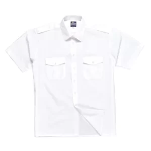 Image of Portwest Mens Short Sleeve Pilot Shirt White Size 16.5