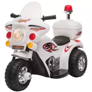 Image of Reiten Kids Electric Motorbike Ride On Toy 6V with Light, Music, Horn & Storage - White