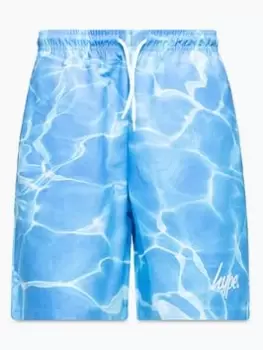 Image of Hype Boys Blue Marble Pool Print Swim Shorts, Blue, Size Age: 9-10 Years