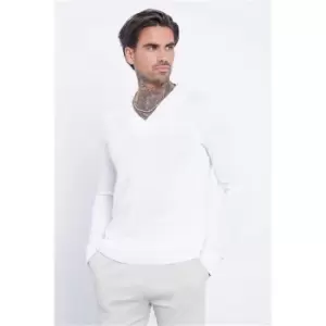 Image of I Saw It First Cream V-Neck Jumper - White