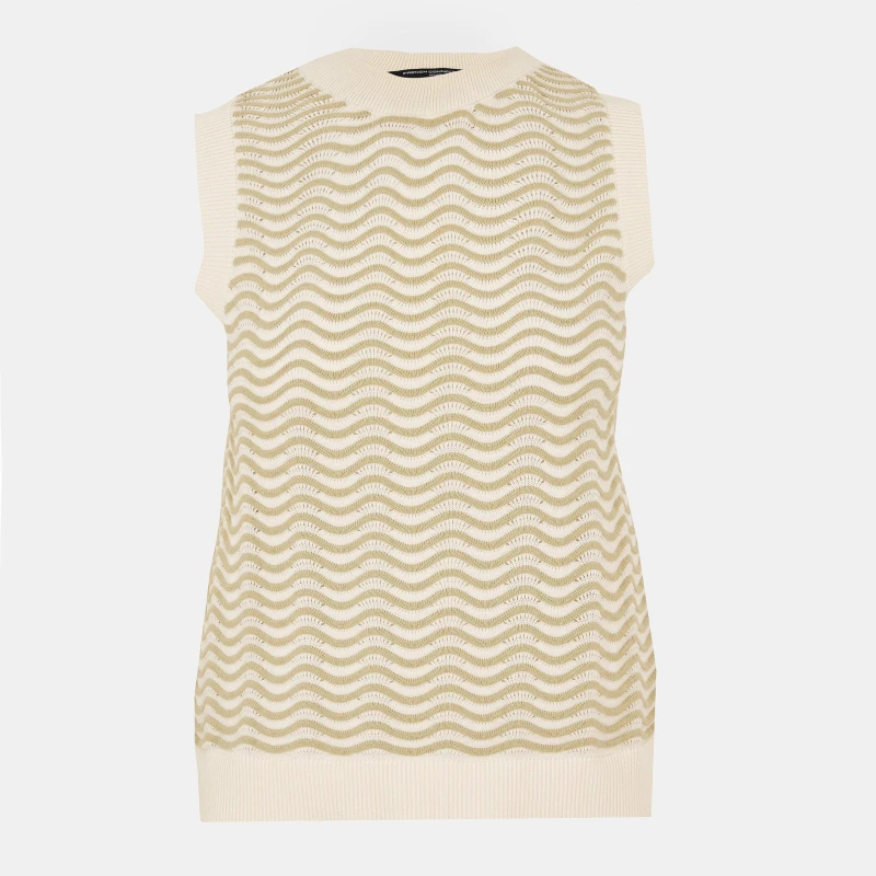 Image of French Connection Womens London Knitted Sweater Vest Pistachio/Cream female 8 (XS)