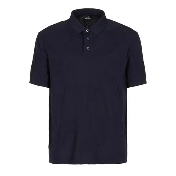 Image of Armani Exchange Camo Short Sleeve Polo - Blue M