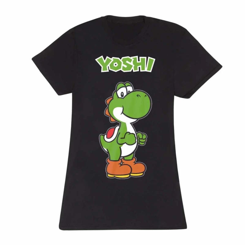 Image of Super Mario Yoshi Fitted T-Shirt Black male