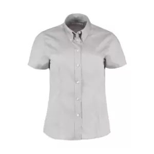 Image of Kustom Kit Ladies Corporate Oxford Short Sleeve Shirt (22) (Silver Grey)