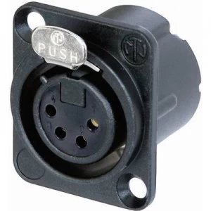 Image of XLR connector Sleeve socket straight pins Number of pins 4 Black Neutrik NC4FD LX B