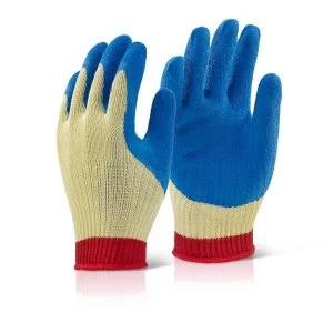 Image of Click KutStop KLG Medium Size 8 Kevlar Knitted Full Cuff Protective Gloves Blue with Latex Coated Palm
