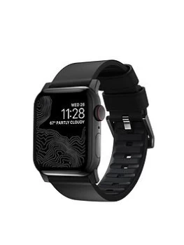 Image of Nomad Modern Strap - 44Mm/42Mm Black Hardware Black Active Leather Fkm Pro