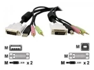 Image of Startech 4-IN-1 USB Dual Link DVI-D KVM Switch Cable with Audio and M