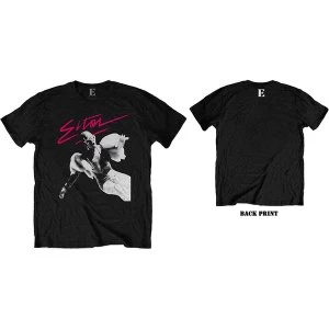 Image of Elton John - Pink Brush Mens Medium T-Shirt - Black