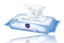 Image of Nivea Soft & Cream TU baby moisturized baby wipes