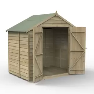 Image of Forest Garden 7X5 Ft Apex Overlap Wooden Shed With Floor (Base Included)