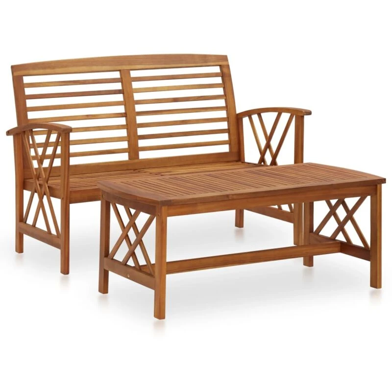 Image of VIDAXL 2 Piece Garden Lounge Set Solid Acacia Wood Vidaxl 8720286107652