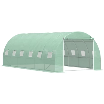 Image of Greenhouse Polytunnel Walk-in Flower Plant Steel 6 x 3 M Outdoor - Outsunny