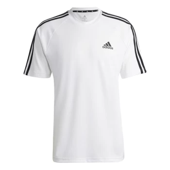 Image of adidas Classic 3 Stripe Sereno T Shirt Mens - White