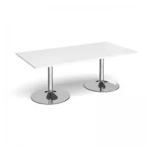 Image of Trumpet base rectangular boardroom table 2000mm x 1000mm - chrome base