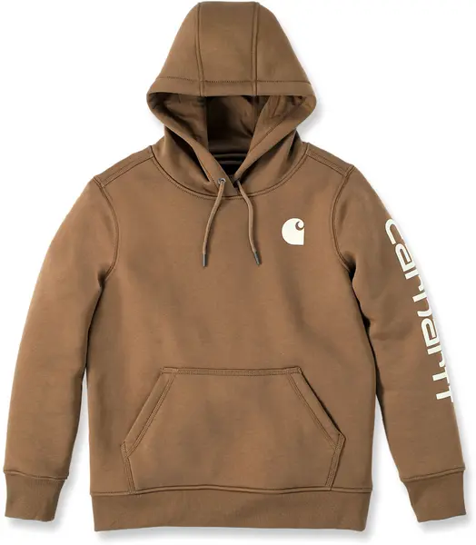 Image of Carhartt Clarksburg Logo Ladies Hoodie, brown, Size L for Women