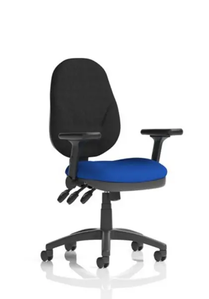 Image of Eclipse Eclipse Plus XL Lever Task Operator Chair Bespoke Colour Seat Stevia Blue with Height Adjustable and Folding Arms KCUP1801