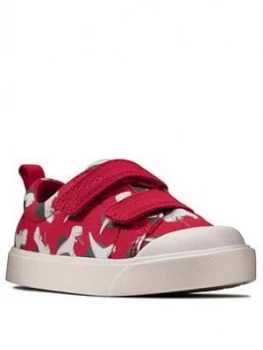 Image of Clarks Toddler City Bright Canvas Shoe - Red, Size 7.5 Younger