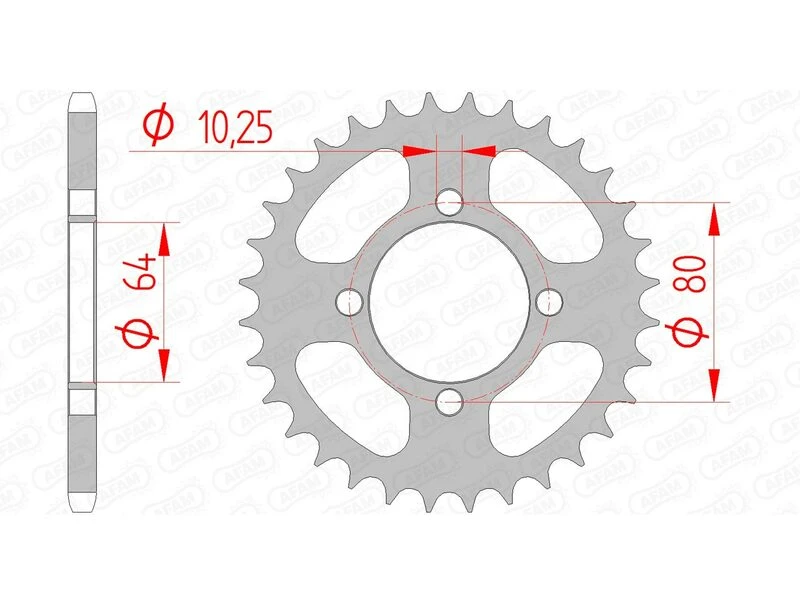 Image of AFAM Steel Standard Rear Sprocket 12214 - 520