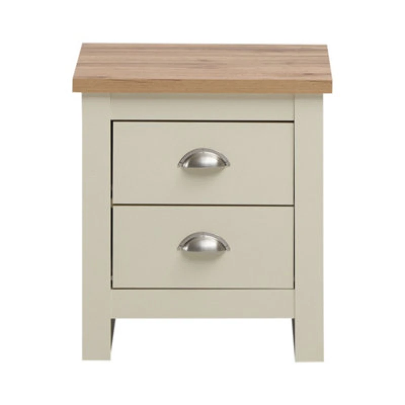 Image of Timber Art Design Lisbon Bedside Cabinet Bedroom Furniture Nightstand Table 2 Drawers Cream