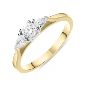 Image of 18ct Yellow Gold 0.46ct Diamond Trilogy Pear Cut Ring