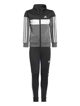 Image of Boys, adidas Sportswear Younger Tiberio Tracksuit - Black, Size 5-6 Years