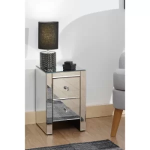 Image of Mirrored 2 Drawer Side Table