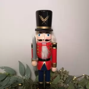 Image of 30cm Wooden Christmas Nutcracker Soldier Decoration with Red Body