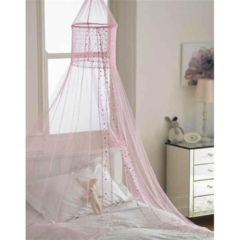 Image of Country Club Bed Canopy Popsicle Design Children's - Pink Pink unisex 30x230cm