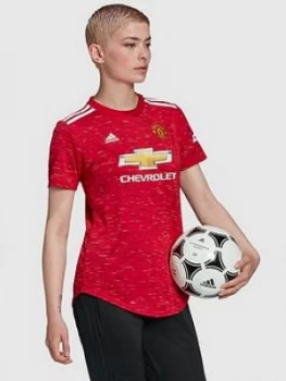 Image of Adidas Manchester United Womens 20/21 Home Shirt, Red, Size XL, Women