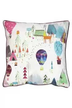 Image of Away We Go Printed Piped Kids Cushion