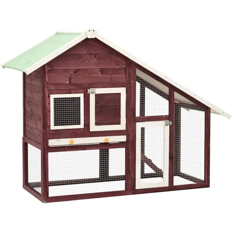 Image of VIDAXL Vidaxl - Rabbit Hutch Mocha and White 140x63x120cm Solid Firwood 8719883737935