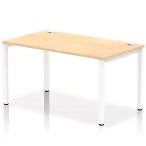 Image of Impulse Bench Single Row 1400 White Frame Office Bench Desk Maple