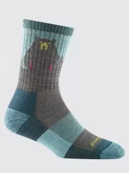 Image of Darn Tough 1970 Bear Town Micro Crew Lightweight Hiking Womens Socks - Aqua