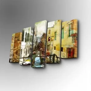 Image of 5PUC-130 Multicolor Decorative Canvas Painting (5 Pieces)